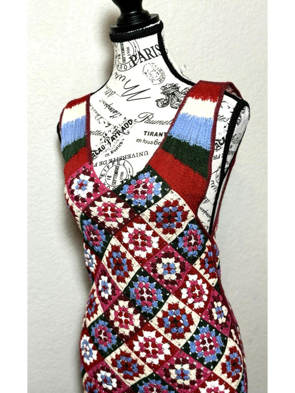 Zara Vibrant Multicolored Crochet Knit Maxi Sun Dress SZ M Approx. Boho - Picture 8 of 15